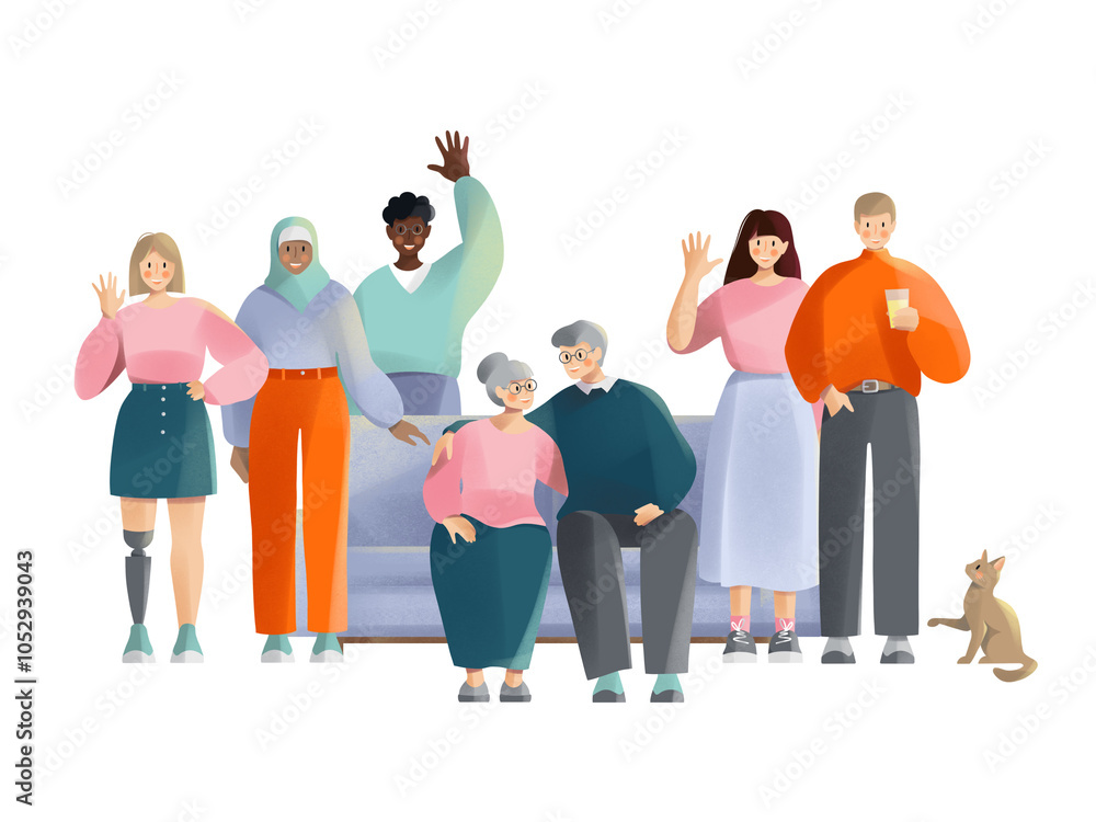 Fototapeta premium Diverse people of different ages
