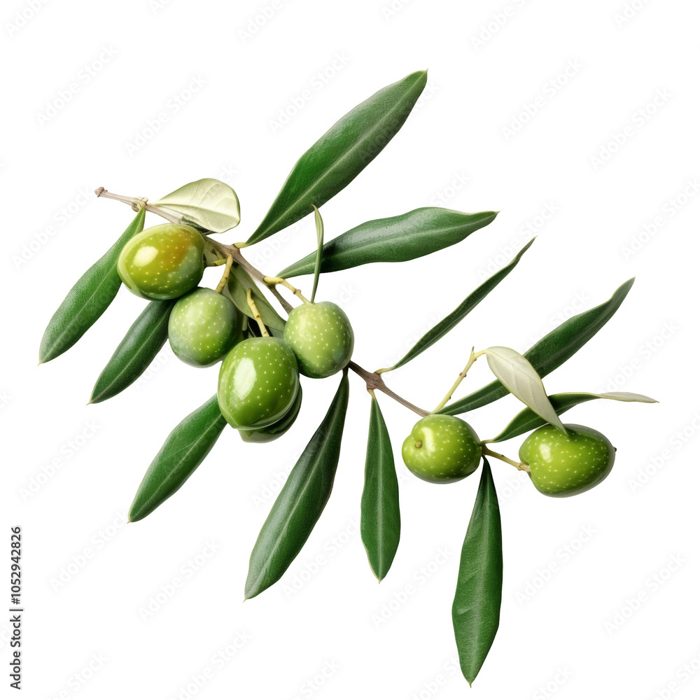 Branch of olives and leaves isolated on white or transparent background Branch of olives and leaves isolated on white or transparent background