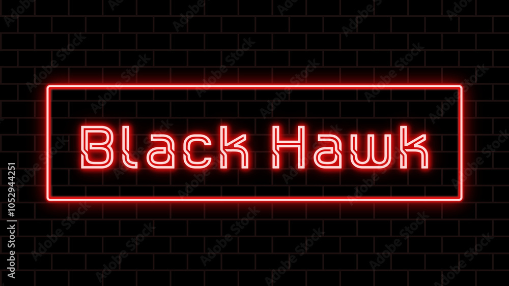 Black Hawk のネオン文字 Black Hawk のネオン文字