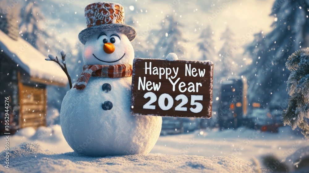 Fototapeta premium Happy New Year 2025.