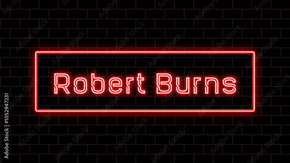 Robert Burns のネオン文字 Robert Burns のネオン文字