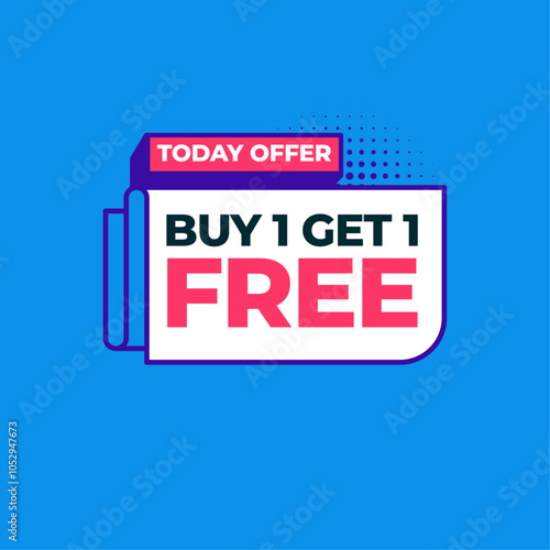 Buy 1 get 1 Free promotions banner design template