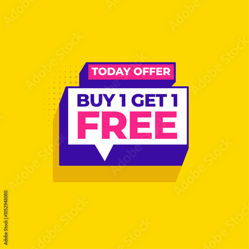 Buy 1 get 1 Free promotions banner design template