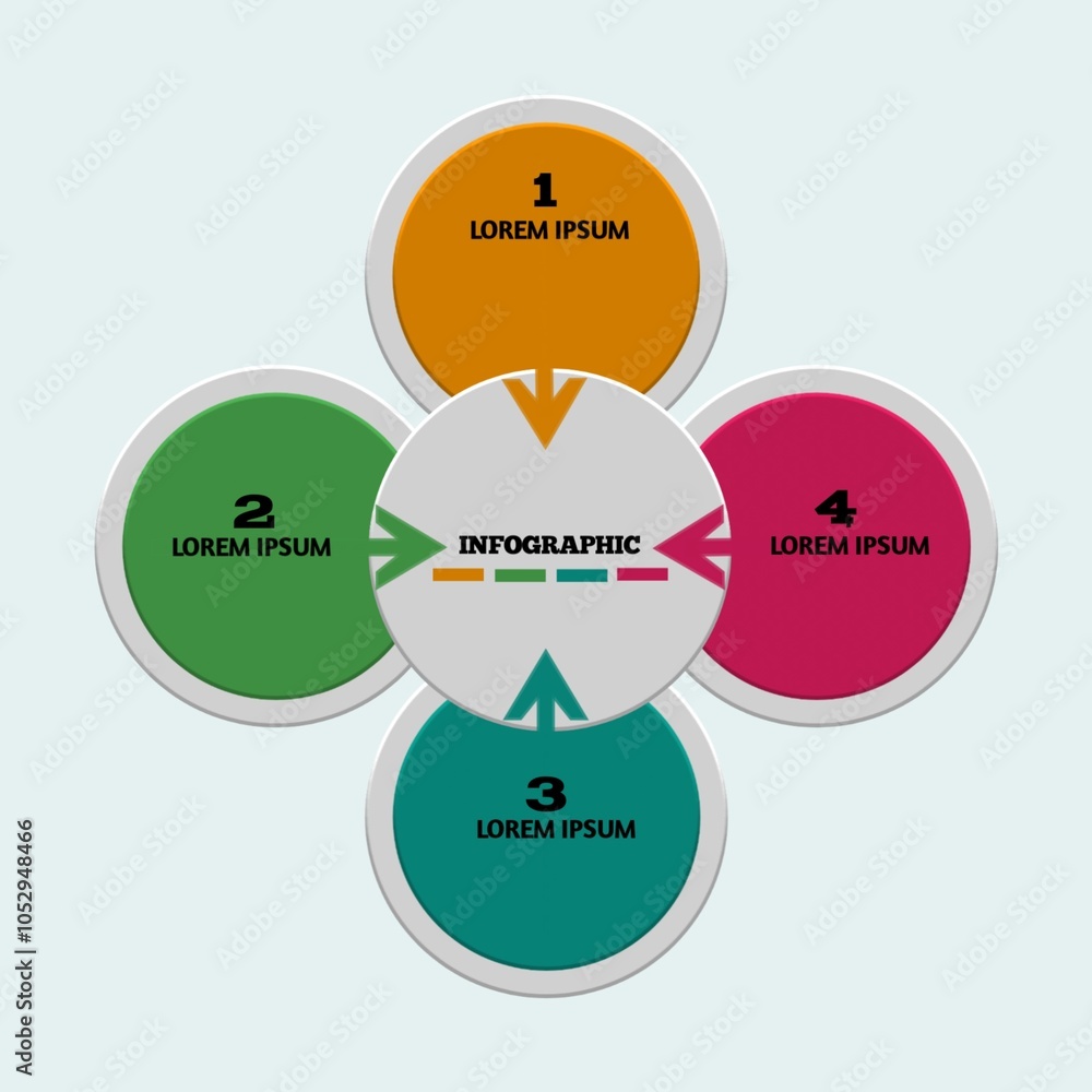 4 step infographics template set of icons for web design. social ...