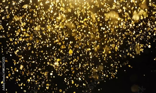 Wallpaper Mural A dark background filled with shimmering golden particles creating a magical atmosphere. Torontodigital.ca