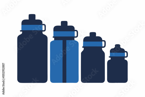 Studio shot of a set of kids water bottles.white background