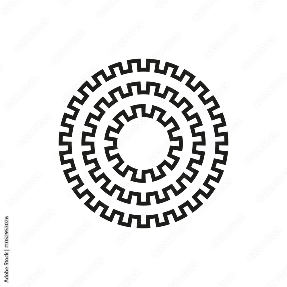 Spiral icon. Concentric rings. Abstract geometric vector. Circular black symbol. Spiral icon. Concentric rings. Abstract geometric vector. Circular black symbol.