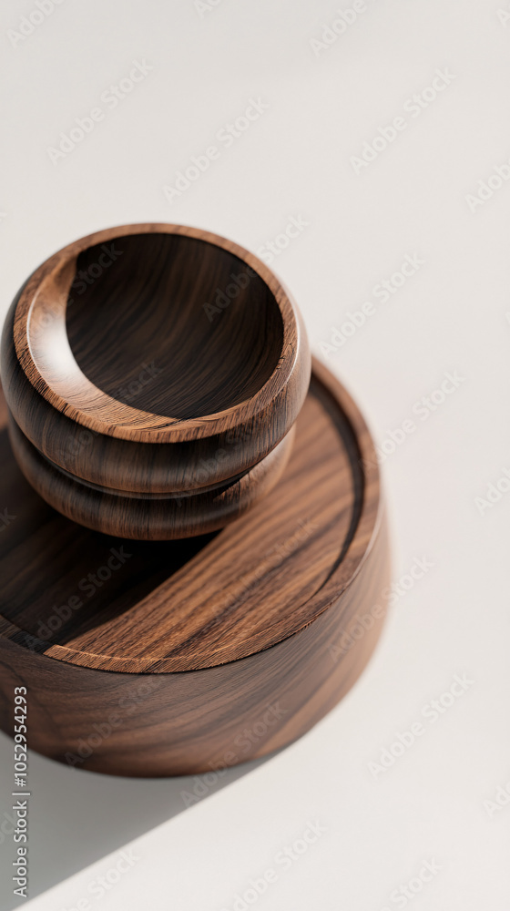 wooden bowl with walnut grain on white background close up wooden bowl with walnut grain on white background close up