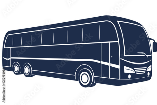  Big tour bus vector illustration isolated on white background