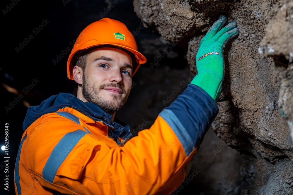 A structural engineer carefully inspecting the foundation of a large building, ensuring safety and quality standards A structural engineer carefully inspecting the foundation of a large building, ensuring safety and quality standards