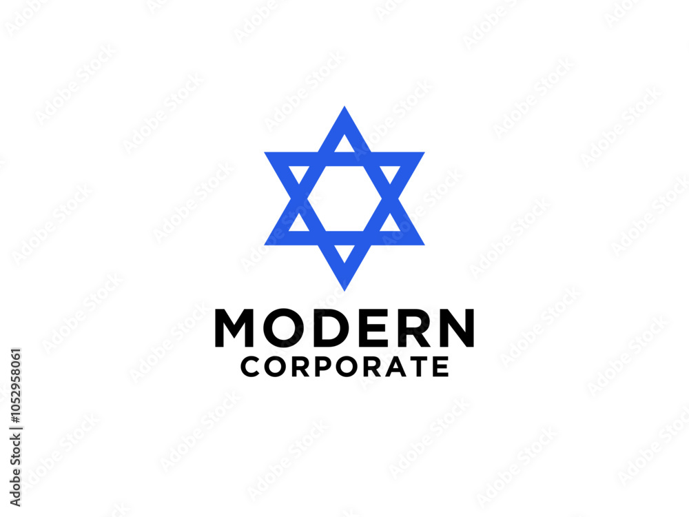 Fototapeta premium Star Logo. Geometric Shape Star of David isolated on White Background.