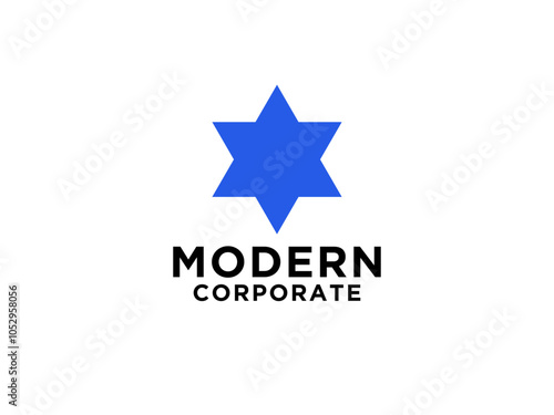 Star Logo. Geometric Shape Star of David isolated on White Background.