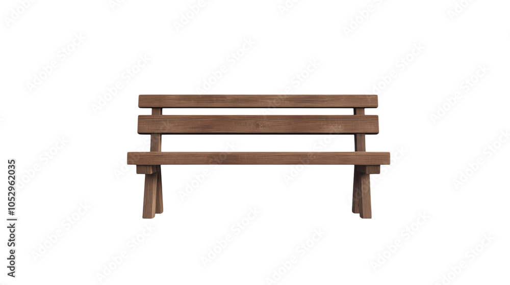 Wooden park bench on white background Wooden park bench on white background