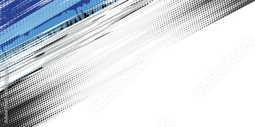 Dots halftone blue and dark blue color pattern gradient grunge texture background. Dots pop art sport style vector illustration. Vector grunge halftone