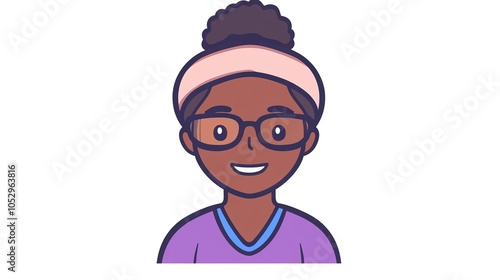 Stylized nurse avatar icon, featuring a friendly and approachable character design. This icon showcases a nurse in scrubs with a stethoscope around their neck, embodying care and professionalism. 