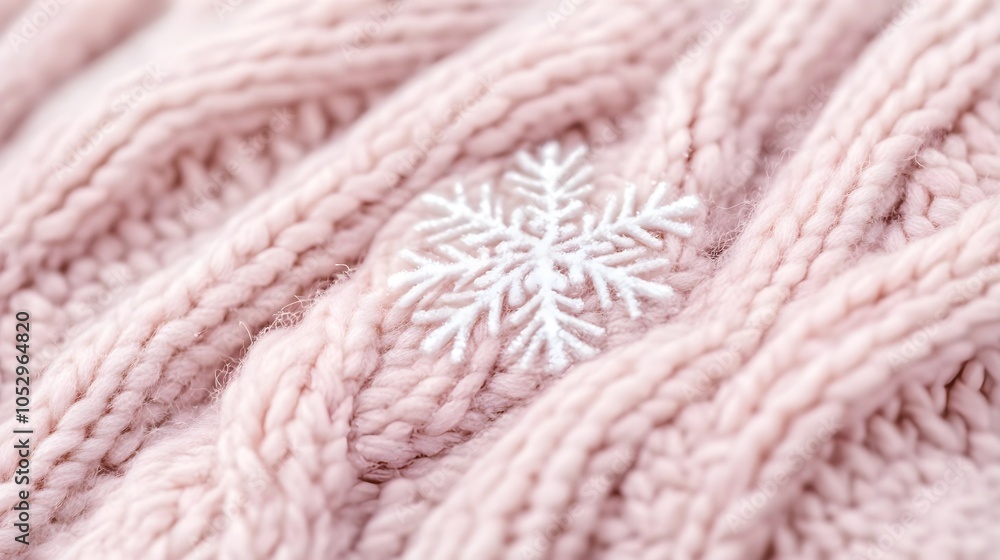 Pink Knitted Fabric Snowflake