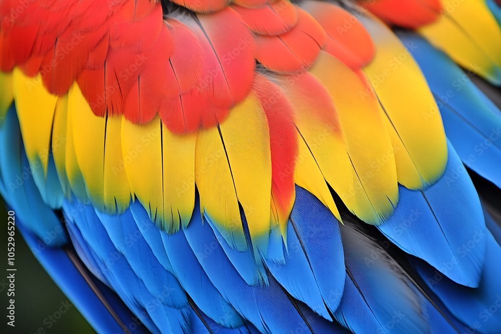 Obraz premium Close-up of Vibrant Macaw Feathers