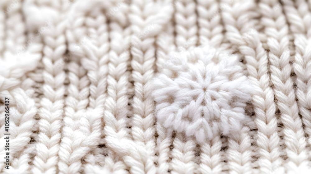 White Knitted Texture Snowflake White Knitted Texture Snowflake