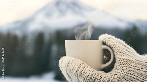 Wallpaper Mural Winter Hot Drink In Mountains Torontodigital.ca