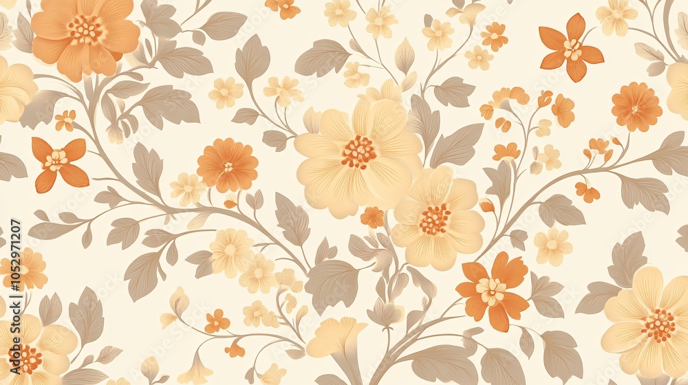 2410 33.A repeating pattern of traditional floral motifs, with intricately designed flowers and leaves. The background is a smooth, muted color that complements the vibrant floral elements, creating 2410 33.A repeating pattern of traditional floral motifs, with intricately designed flowers and leaves. The background is a smooth, muted color that complements the vibrant floral elements, creating