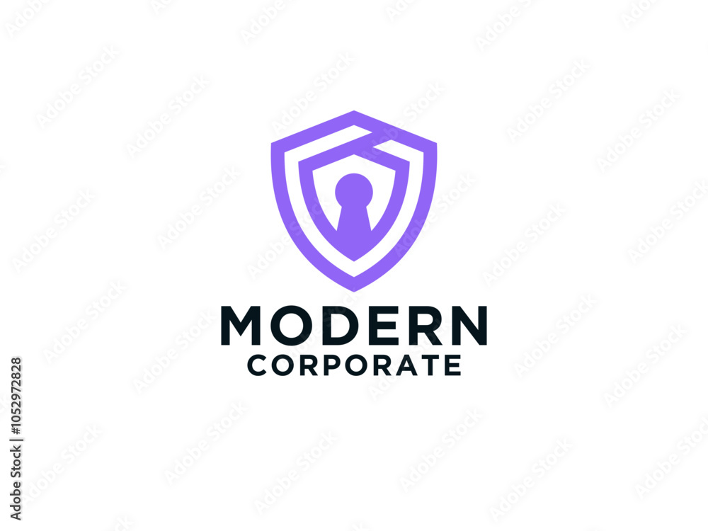 Shield with Keyhole inside. Security Logo Protection Symbol Shield with Keyhole inside. Security Logo Protection Symbol