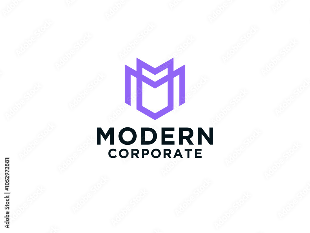 Modern Initial Letter M Logo. Geometric Shape M Letter isolated on White Background. Usable for Business and Branding Logos. Modern Initial Letter M Logo. Geometric Shape M Letter isolated on White Background. Usable for Business and Branding Logos.