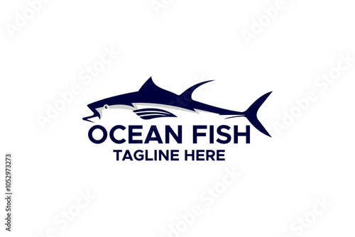 Ocean Fish Wildlife Black Colored Illustration Design Silhoutte