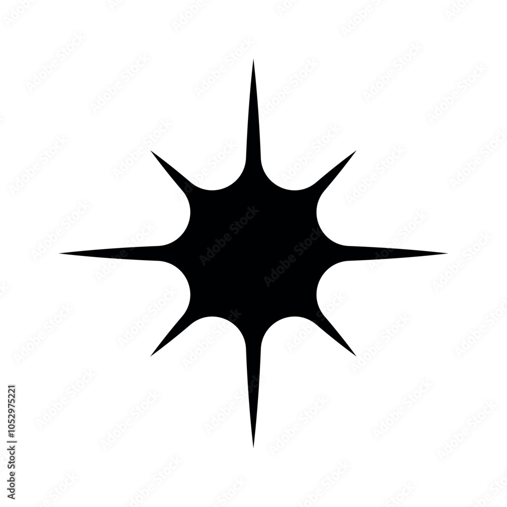 black star silhouette in spark shape black star silhouette in spark shape