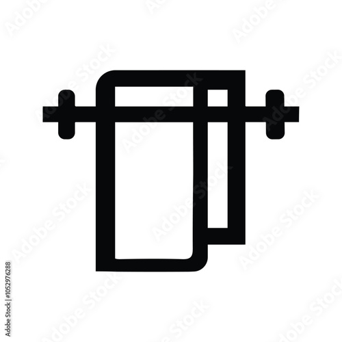 Towel Hanger Icon. Elements For Bathrooms. Customizable thin line illustration. Editable stroke.