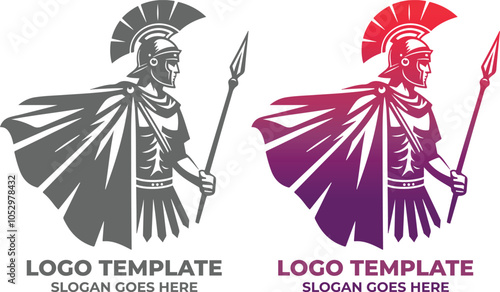 Roman Soldier Logo Design Template