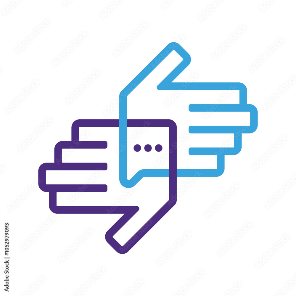 Chat Talk bubble with icon social hand logo design inspiration Chat Talk bubble with icon social hand logo design inspiration