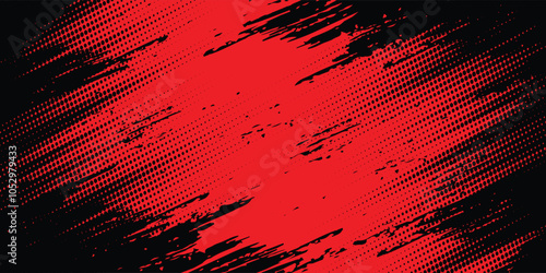 Red halftone dots blue color pattern gradient grunge texture background