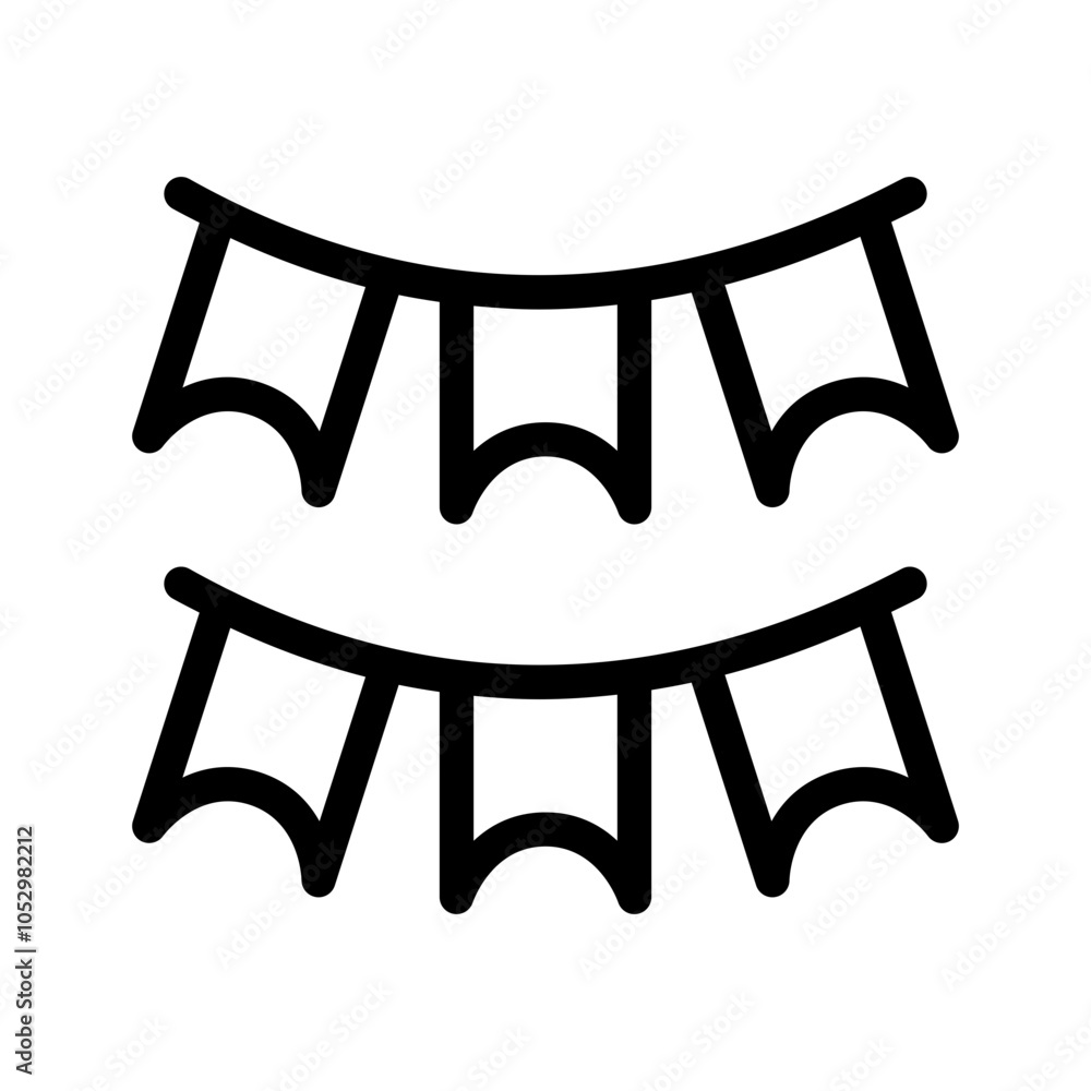 flag decoration outline style flag decoration outline style