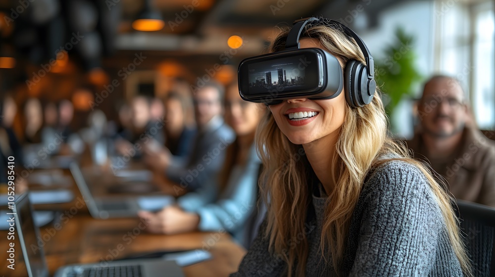 Business leaders collaborating in a virtual space using holographic technology to strategize for future challenges in 2025 Business leaders collaborating in a virtual space using holographic technology to strategize for future challenges in 2025