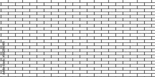 White brick blank home wall construction texture copy for space panorama white tiles and black joints. white brick wall used for background.	
