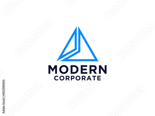 Abstract Triangle Arrow Star Logo. Flat Vector Business Logo Design