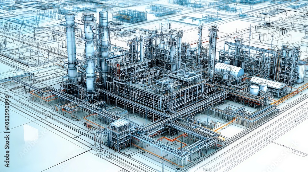 Fototapeta premium Industrial Natural Gas Processing Facility Design