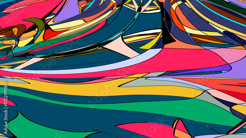 Abstract psychedelic fractal fluid colorful background for summer