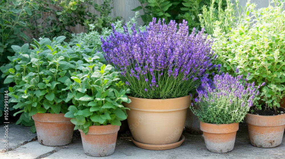 A blooming lavender plant A blooming lavender plant