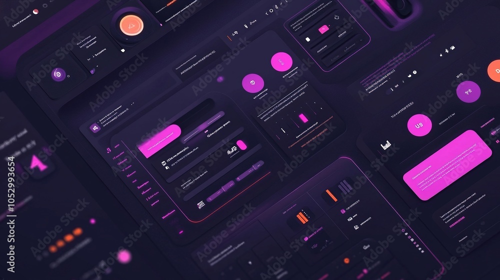 Futuristic UI Design with Neon Colors and D Elements Futuristic UI Design with Neon Colors and D Elements