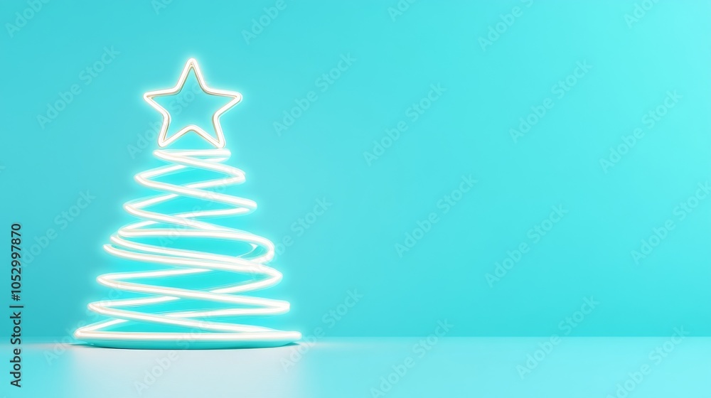 2410_009.coiled azure electrical cord holiday tree, glowing metallic star accent, turquoise monochrome aesthetic, contemporary christmas icon, streamlined tech-infused design, uncluttered composition 2410_009.coiled azure electrical cord holiday tree, glowing metallic star accent, turquoise monochrome aesthetic, contemporary christmas icon, streamlined tech-infused design, uncluttered composition