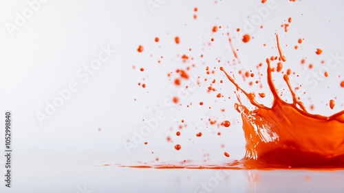 Bright, daring splash of paint on an untouched white canvas, symbolizing fearless creativity and new ideas. color splash, fresh start