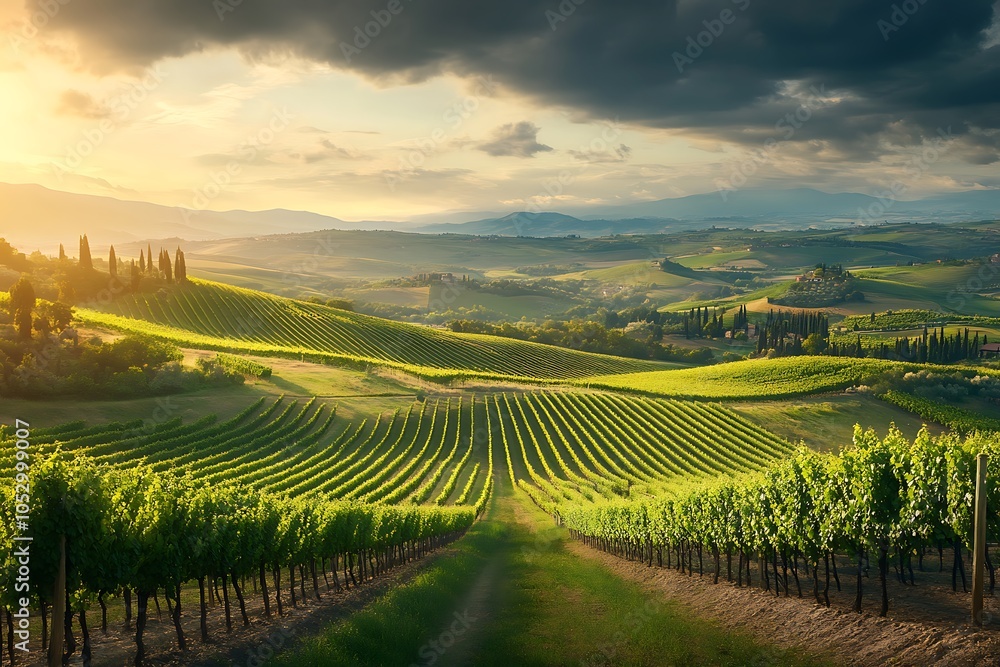 custom made wallpaper toronto digitalVineyard Sunset in Tuscany