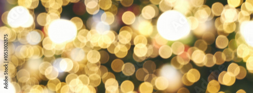 Bild auf Leinwand Blurred background golden glitter shiny sparkling banner