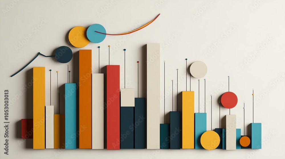 Colorful abstract data visualization on a white background Colorful abstract data visualization on a white background
