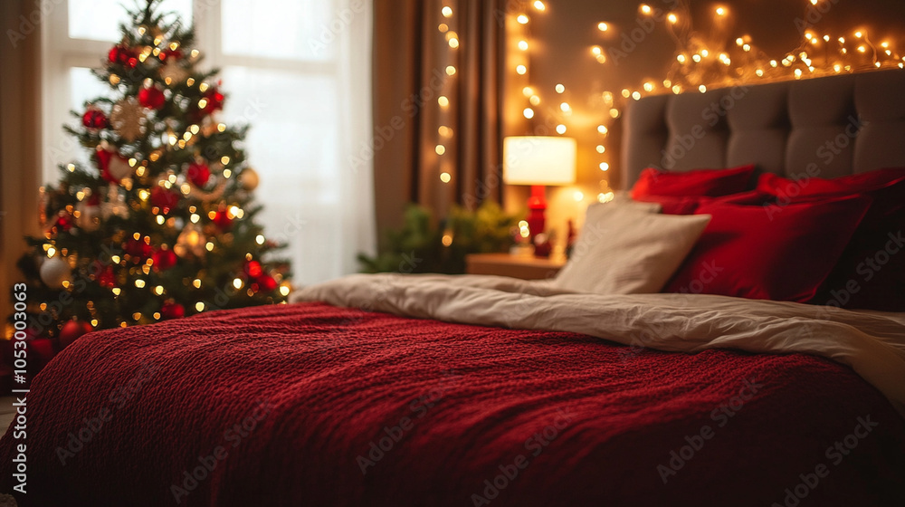 Obraz premium Bed room decorate christmas. Christmas concept.