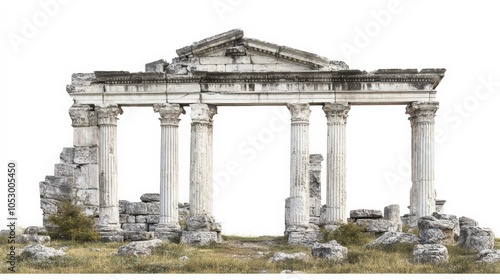 Ancient Greek Ruins: Majestic Columns and Crumbling Grandeur