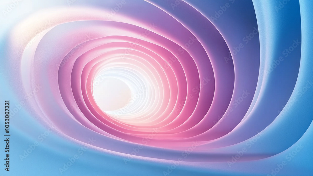 Obraz premium abstract background featuring curved lines in soft pastel colors, creating sense of depth and tranquility. gentle gradient transitions from blue to pink evoke calming atmosphere