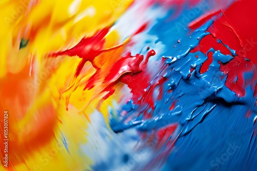 a blurred image resembling a paint splatter with vibrant contras photo