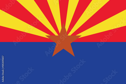 State of Arizona flag. An illustration of the Arizona flag. Arizona flag.